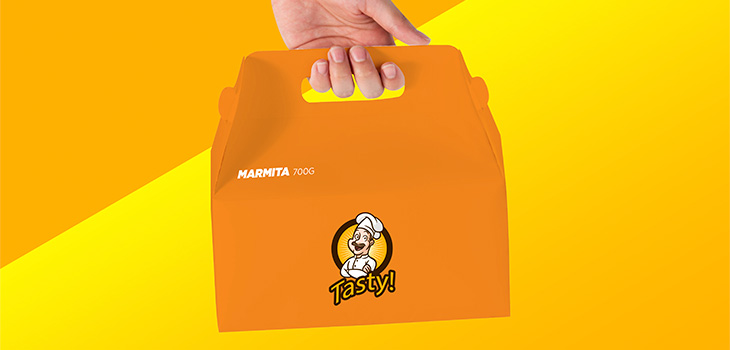 Embalagem de marmita laranja